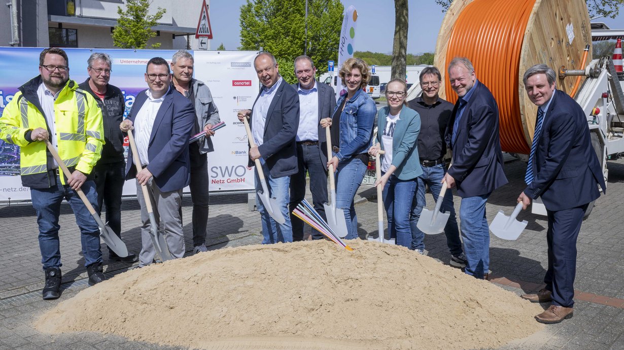 Startschuss für den Glasfaserausbau in Gewerbegebieten in der Stadt Osnabrück 